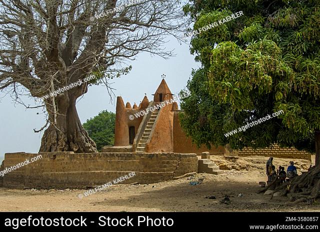 The mudbrick mosque in the village of Segoukoro (Bambara tribe) near Segou city in the center of Mali, West Africa