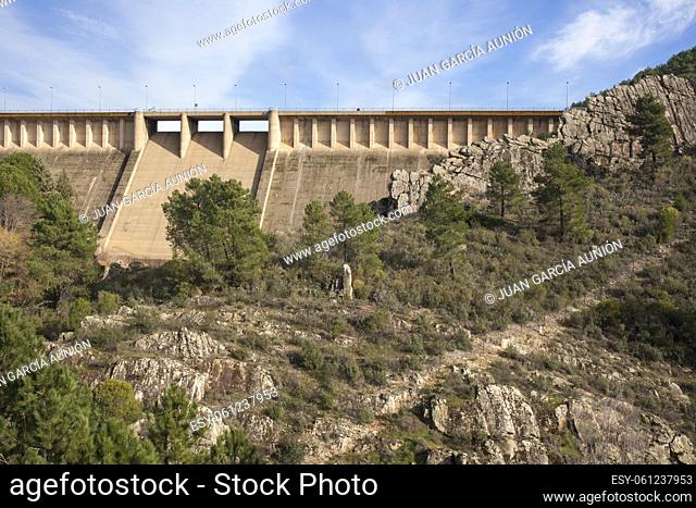 Cancho del Fresno dam, Canamero, Caceres, Spain. Villuercas geopark landscapes