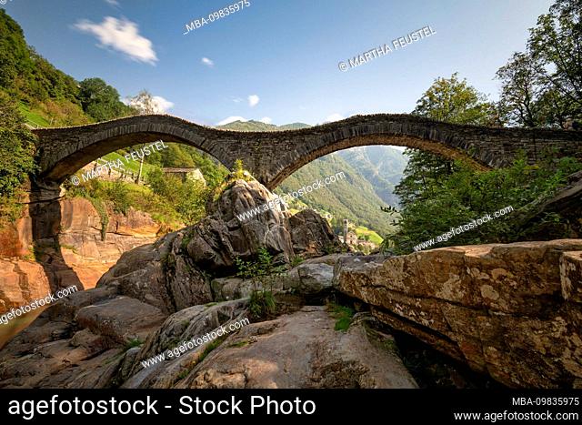 Roman bridge near Lavertezzo in the Verzaska valley