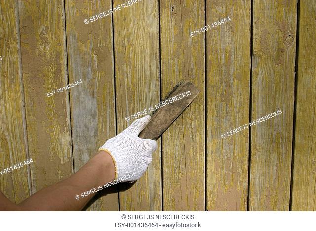 Cleaning a wood wall