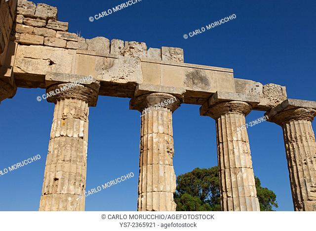 Temple of Hera at Selinunte, the ancient Greek city on the southern coast of Sicily, Italy, Europe