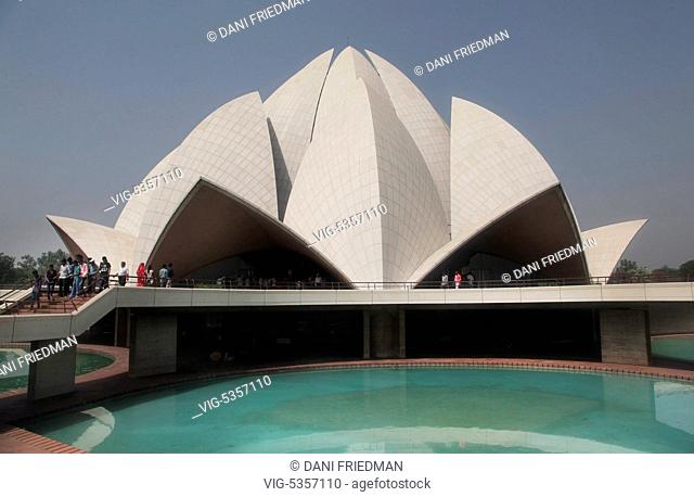 The Baha'i House of Worship (popularly known as the Lotus Temple) in New Delhi, India, was completed in 1986 by architect Fariborz Sahba