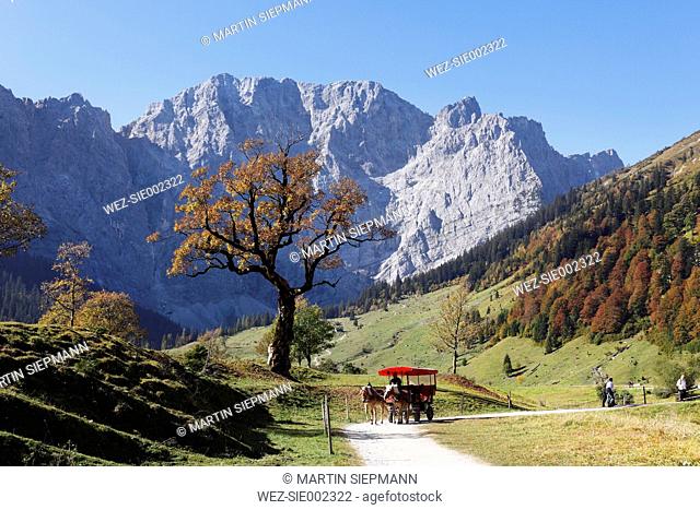 Austria, Tyrol, View of Karwendel Mountains in autumn