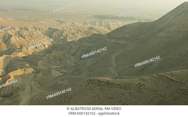 Israel Judean Desert a hill peak passing by aerial shot