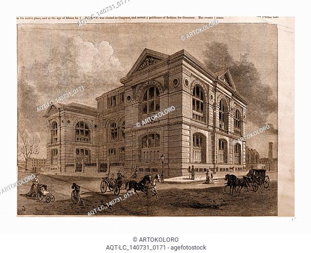 THE LENOX LIBRARY, FIFTH AVENUE, NEW YORK CITY.—DRAWN BY BENJAMIN DAY., 1880, 19th century engraving, USA, America