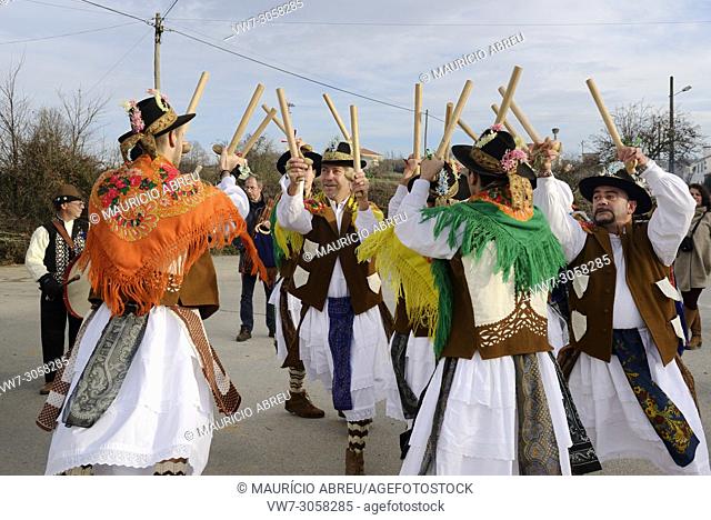 One of several folk groups (Pauliteiros de Miranda) that practice an ancient warrior Iberian dance. Traditional Winter festivities in Constantim