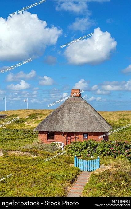 Friesian house in the dunes of Hörnum, Sylt Island, Schleswig-Holstein, Germany