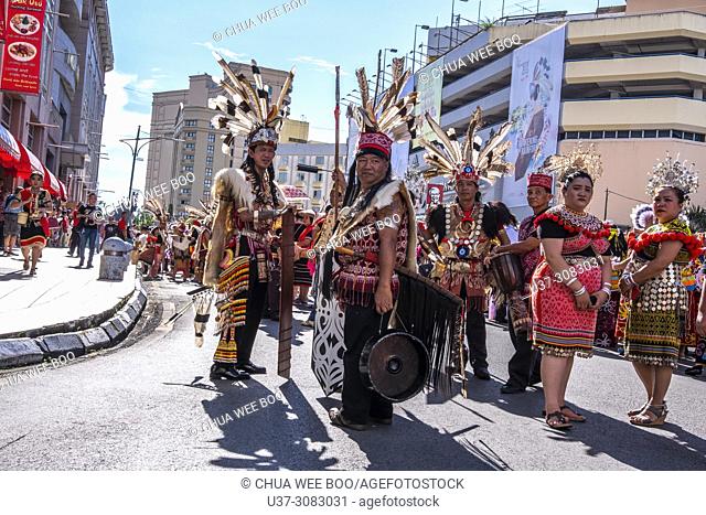 State level Gawai Dayak Parade (Niti Daun) in Kuching, Sarawak, Malaysia