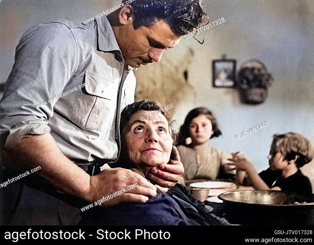 Vincenzo Musolino, Filomena Russo, on-set of the Italian Film, Two Cents Worth Of Hope, Original Italian title: Du Soldi Di Speranza, Times Film Corporation