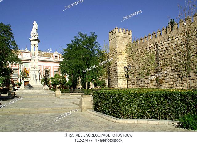 Sevilla (Spain). Plaza del Triunfo in Seville