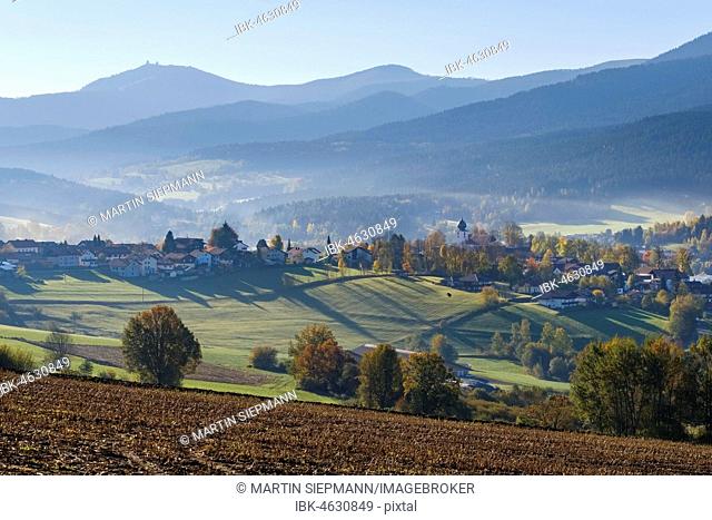 Lam, Lamer Winkel, in the back the Great Arber, Bavarian Forest, Upper Palatinate, Bavaria, Germany