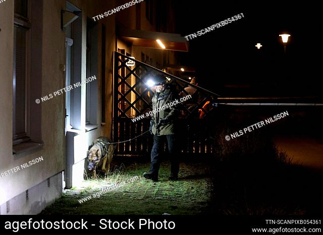 An apartment has been shot at through the window in Farsta in southern Stockholm, Sweden, January 20, 2023. It is the second night in a row that an apartment...