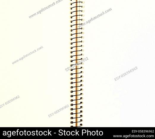 open spiral notebook with blank white sheets, copy space