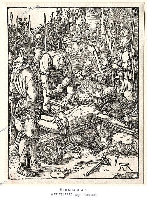 The Small Passion: Christ Being Nailed to the Cross, 1509-1511. Creator: Albrecht Dürer (German, 1471-1528)