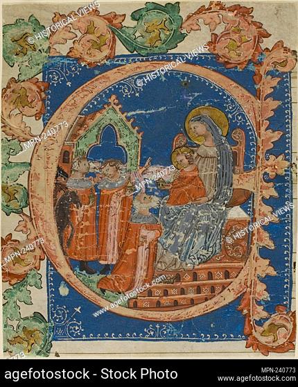 The Adoration of the Magi in a Historiated Initial ""E"" from a Choirbook - 1375/1425 - Italian (Florence) - Origin: Italy, Date: 1375-1426