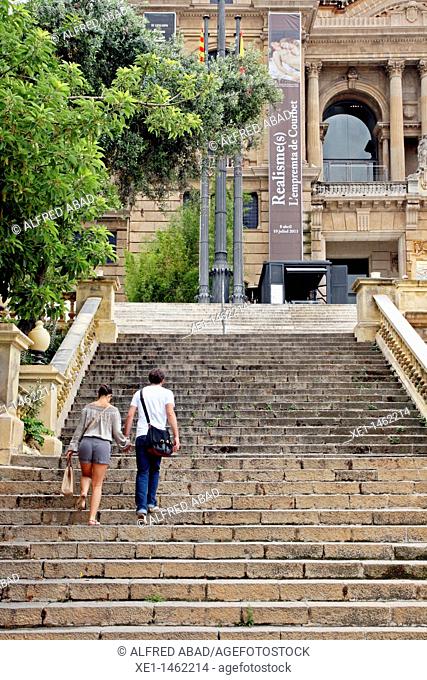 staircase, Palau Nacional, 1929, neoclassical, Montjuic, Barcelona, Catalonia, Spain