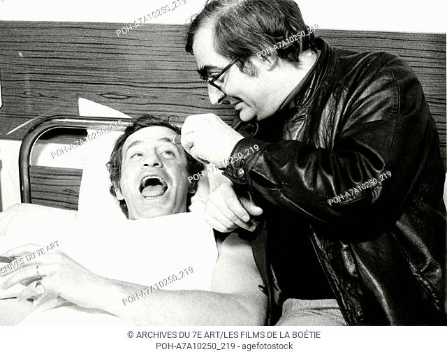 Docteur Popaul  Year : 1972 France Director : Claude Chabrol Jean-Paul Belmondo, Claude Chabrol Shooting picture Photo: Roger Corbeau