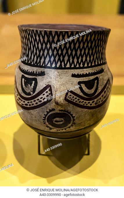 Peruvian Pre-Columbian ceramics, Nazca culture (100 BC to 800 AC). Lima Art Museum, Lima, Peru