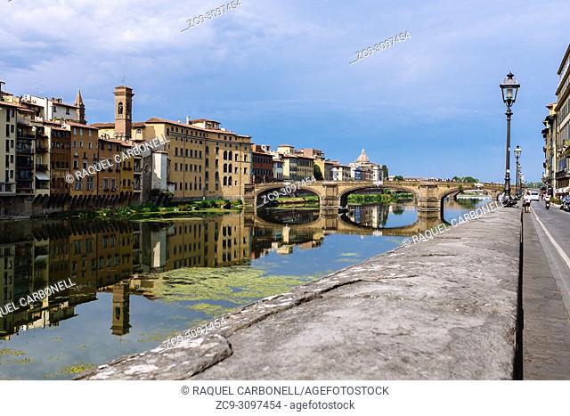 'Ponte alle Grazie' bridge, Florence, Tuscany, Italy