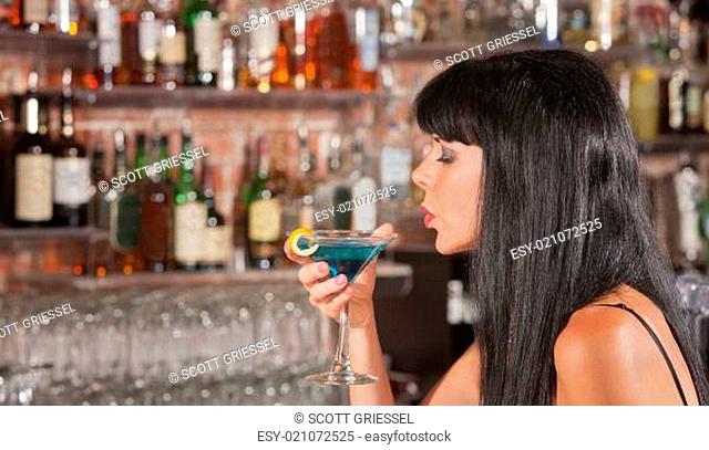 Lady Enjoying Her Martini