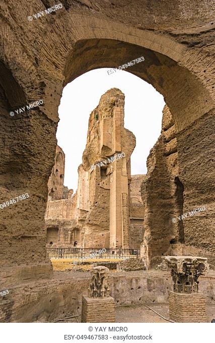 Ruins of the Baths of Caracalla (Terme di Caracalla), one of the most important baths of Rome at the time of the Roman Empire