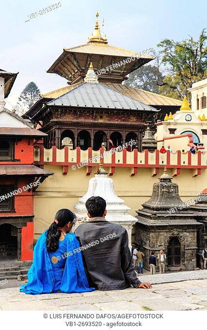 Nepali couple at Pashupatinath temple, Kathmandu, Nepal