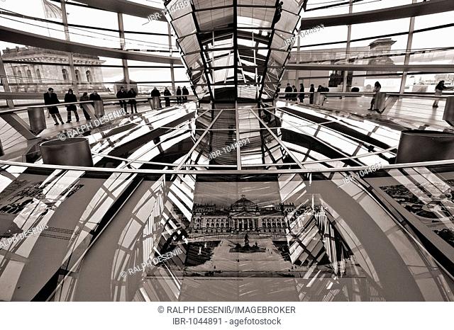 Picture of the old Reichstag parliament, inside of the Reichstag dome, Reichstag, Berlin, Germany, Europe