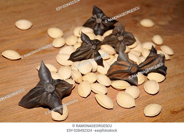 Water caltrop and mirabelle seed