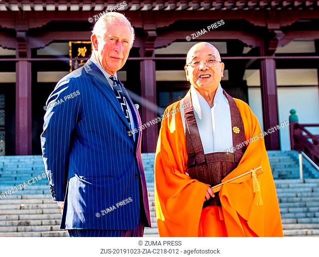 October 23, 2019, Tokyo, Japan: Prince Charles, Prince of Wales visits Zojoji Temple in Tokyo, Japan. (Credit Image: © via ZUMA Press)