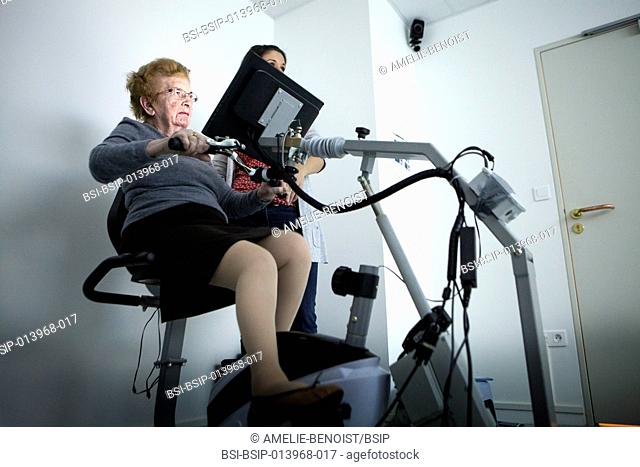 Reportage on the use of virtual reality in cognitive therapy, at the EHPAD retirement home in Laval, France. ?Ride in EHPAD? is a virtual reality app that...