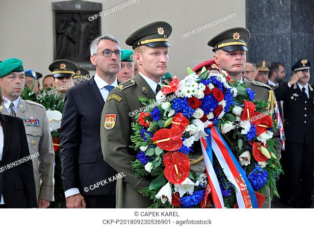 Defence Minister Lujbomir Metnar (centre) and tens of people attended the national pilgrimage commemorating the victorious battle of Czech anti-Austrian...