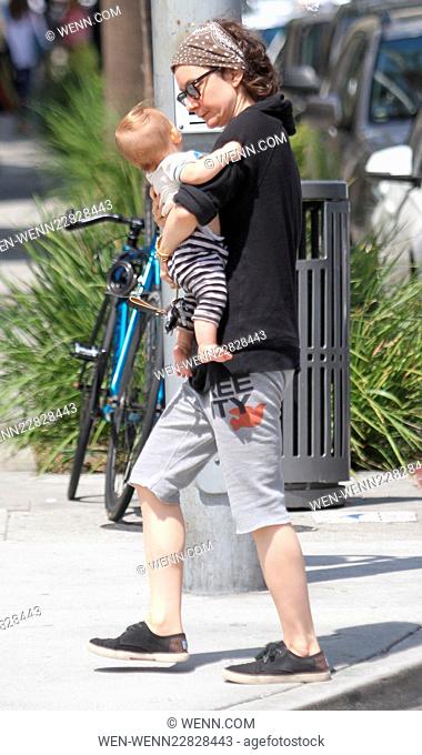 Sara Gilbert takes her son shopping in Beverly Hills Featuring: Sara Gilbert, Rhodes Emilio Gilbert Perry Where: Hollywood, California