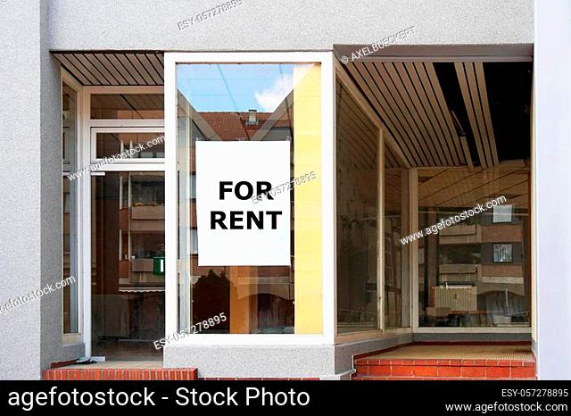 for rent vacancy sign in shop or store window