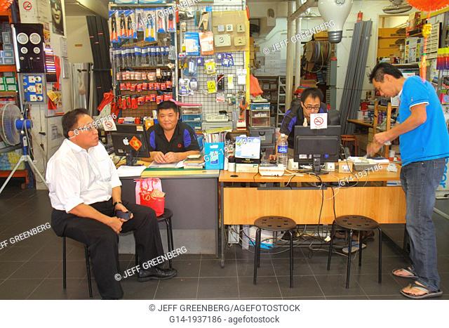 Singapore, Jalan Besar, hardware store, Asian, man, small business, manager, employee, inside, interior