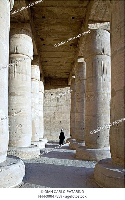 Ramesseum : the funeral temple of pharaoh Ramses II the Great(1303-1213 b.C. XIX dyn.). View of hypostyle hall