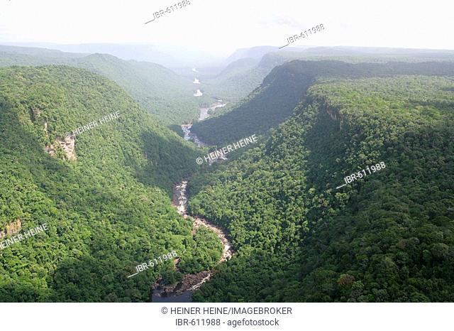 Aerial shot taken from Kaieteur Waterfalls, Potaro National Park, Guyana, South America
