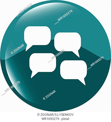 abstract cloud set icon. speech bubbles, symbol. Round button