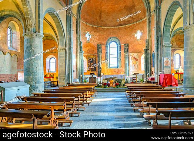 Interior view of famous sacra san michele abbey which is located on piamonte district, Italy