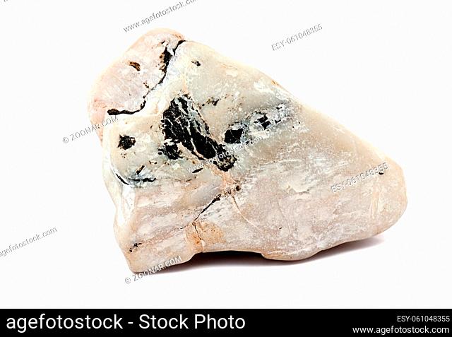 White stone with proveins of pink and black colors