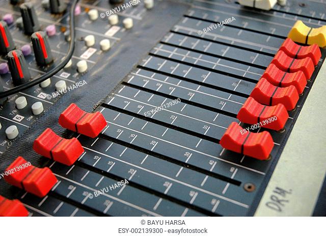 detail of sound mixer