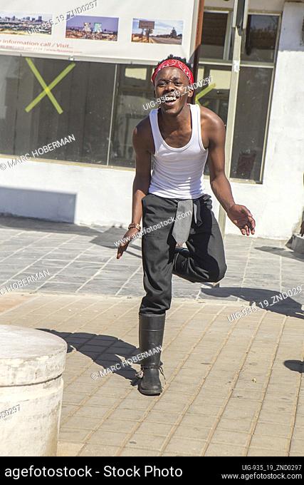Gumboot dancing in Soweto township, Johannesburg, South Africa