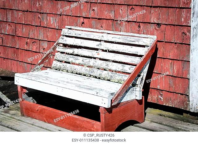 rickety wooden bench