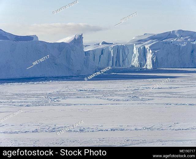 Winter at the Ilulissat Icefjord, located in the Disko Bay in West Greenland, the Icefjord is part of the UNESCO world heritage