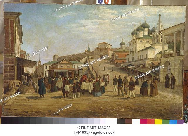 View of Nizhny Novgorod. Vereshchagin, Pyotr Petrovich (1836-1886). Oil on canvas. Realism. 1867. State Russian Museum, St. Petersburg. 35x55