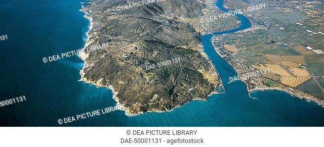 Aerial view of Bocca di Magra - Province of La Spezia, Liguria Region, Italy