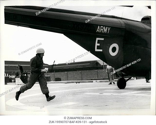 Jul. 07, 1959 - Record broken in Big Air Race: National Serviceman, 2nd Lieut. Barry Lynch, of Eastbourne, today broke the record in the 'Daily Mail' Air Race