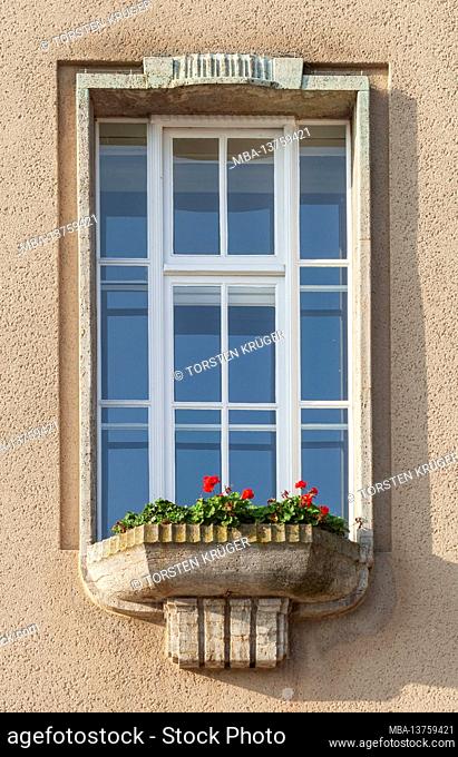 Window, town hall complex, Art Nouveau, Delmenhorst, Lower Saxony, Germany, Europe