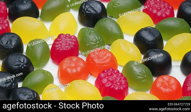 Fruit jelly gummy candies assortment