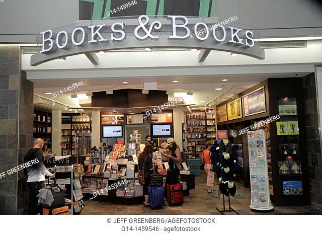 Florida, Miami, Miami International Airport, MIA, concourse, Books and & Books, bookstore, shopping, magazines, passengers, between flights