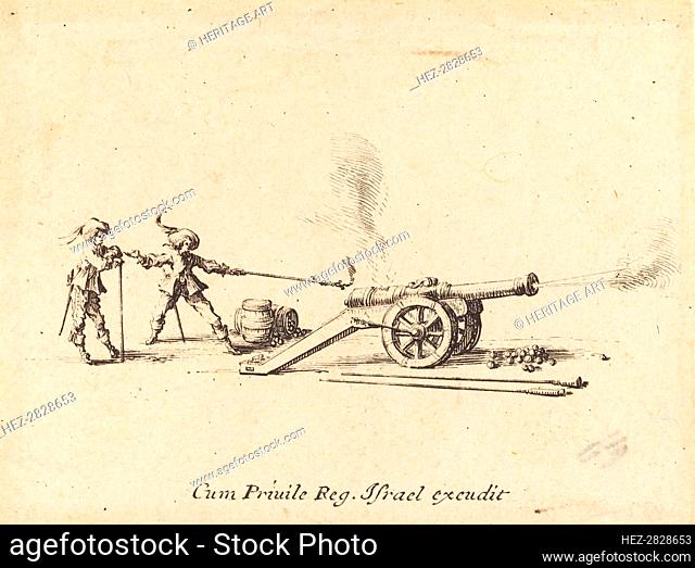 Firing the Cannon, 1634/1635. Creator: Jacques Callot